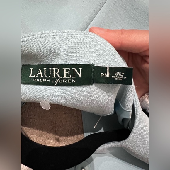 Ralph Lauren Pale Blue Coat Lined Size PM Snap Up Polyester Blend Tapered READ - Picture 2 of 4